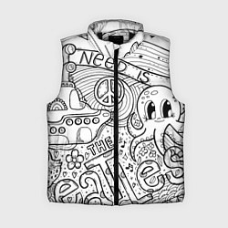 Женский жилет All you need is The Beatles Раскраска, цвет: 3D-черный