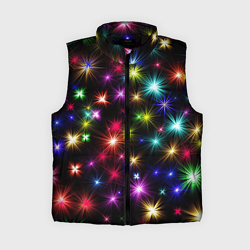 Женский жилет ПРАЗДНИЧНЫЕ ОГОНЬКИ / 3D-Черный – фото 1