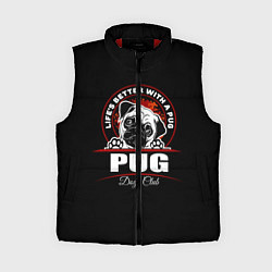 Женский жилет Мопс Pug, цвет: 3D-красный