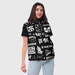 Женский жилет RAP & HIP HOP LOGOS, цвет: 3D-светло-серый — фото 2