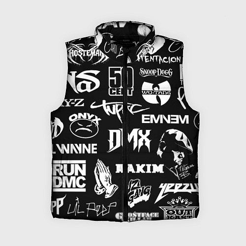 Женский жилет RAP & HIP HOP LOGOS / 3D-Черный – фото 1