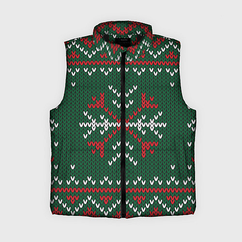Женский жилет Knitted Snowflake Pattern / 3D-Черный – фото 1