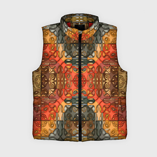 Женский жилет Коллекция Фрактальная мозаика Оранжевый / 3D-Красный – фото 1