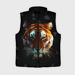 Женский жилет Тигр стиль Low poly, цвет: 3D-черный