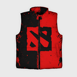 Женский жилет DOTA 2 БРЫЗГИ КРАСОК, КРАСНО ЧЁРНЫЙ ЛОГО, цвет: 3D-черный