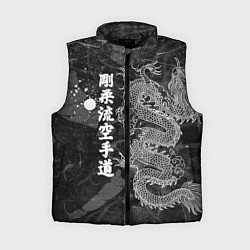 Женский жилет Токийский Дракон Иероглифы Dragon Japan, цвет: 3D-черный