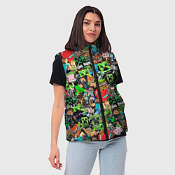 Женский жилет МАЙНКРАФТ ВСЕ ГЕРОИ И ПРЕДМЕТЫ, цвет: 3D-черный — фото 2