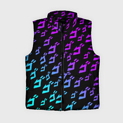 Женский жилет JOJOS BIZARRE ADVENTURE NEON PATTERN НЕОН УЗОР, цвет: 3D-черный