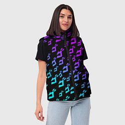 Женский жилет JOJOS BIZARRE ADVENTURE NEON PATTERN НЕОН УЗОР, цвет: 3D-черный — фото 2