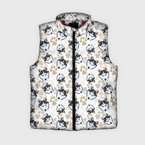 Женский жилет Собака Сибирский Хаски / 3D-Красный – фото 1