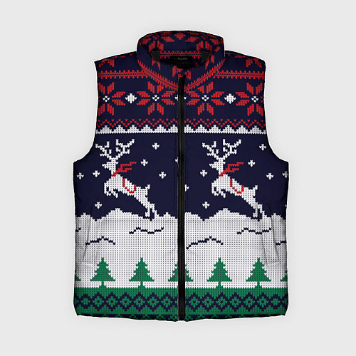 Женский жилет СВИТЕР С ОЛЕНЯМИ DEER SWEATER / 3D-Черный – фото 1