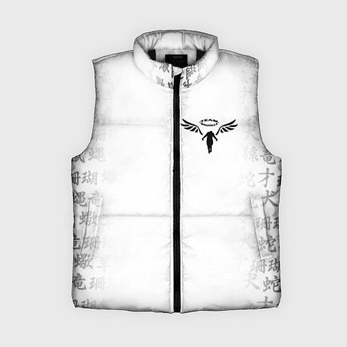 Женский жилет WALHALLA TEAM НА СПИНЕ БЕЛЫЕ ИЕРОГЛИФЫ / 3D-Черный – фото 1