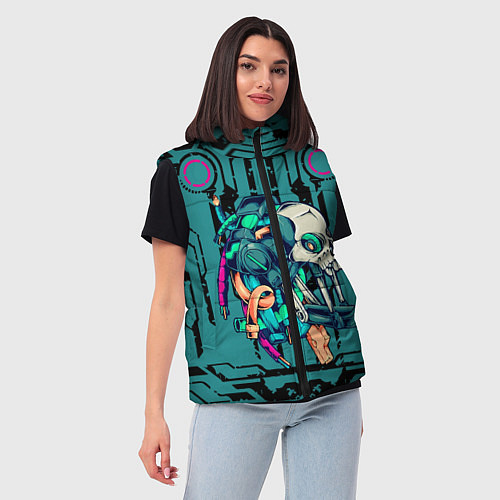 Женский жилет Cyberpunk 2077! / 3D-Красный – фото 3