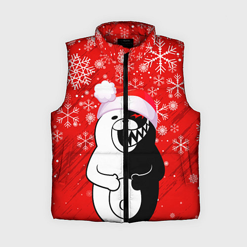 Женский жилет НОВОГОДНИЙ MONOKUMA / 3D-Красный – фото 1