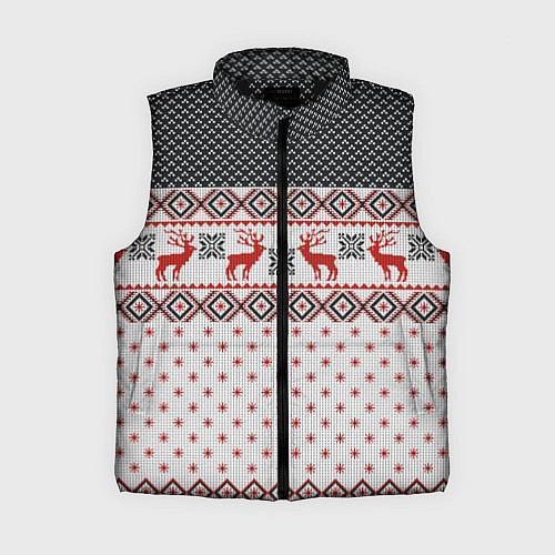Женский жилет НОВОГОДНИЙ УЗОР / 3D-Черный – фото 1