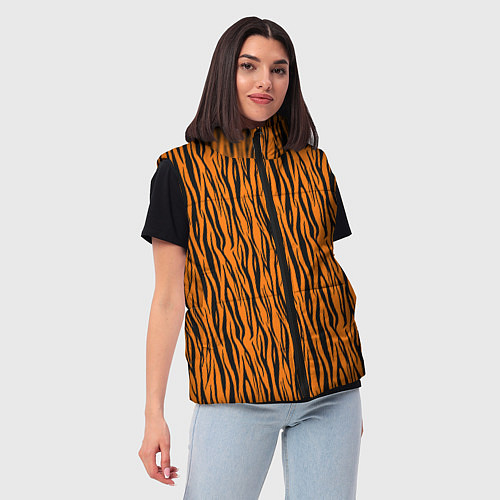 Женский жилет Тигровые Полосы / 3D-Красный – фото 3