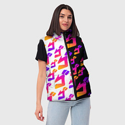 Женский жилет JOJO BIZARRE ADVENTURE ДЖО ДЖО УЗОР, цвет: 3D-черный — фото 2