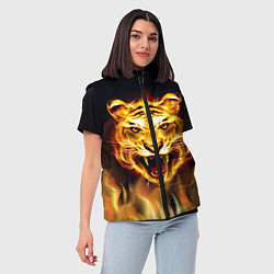 Женский жилет Тигр В Пламени, цвет: 3D-светло-серый — фото 2