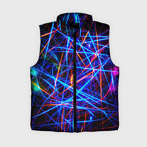 Женский жилет NEON LINES Glowing Lines Effect / 3D-Черный – фото 1