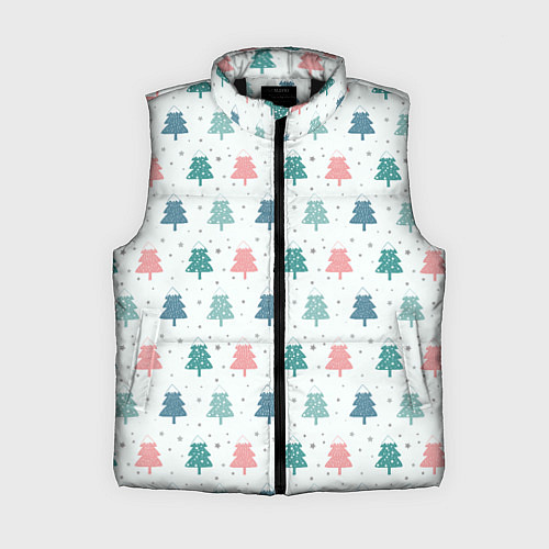 Женский жилет Цветные ели / 3D-Черный – фото 1