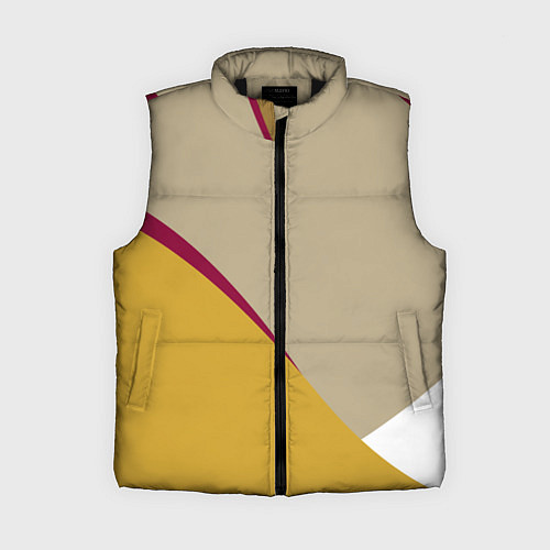 Женский жилет Линии На бежевом Фоне / 3D-Черный – фото 1