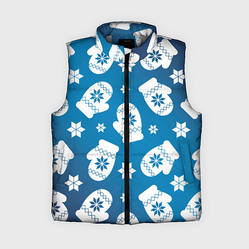 Женский жилет Новогодние варежки паттерн / 3D-Светло-серый – фото 1