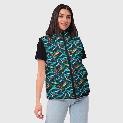 Женский жилет Рыболовные Воблеры / 3D-Красный – фото 3