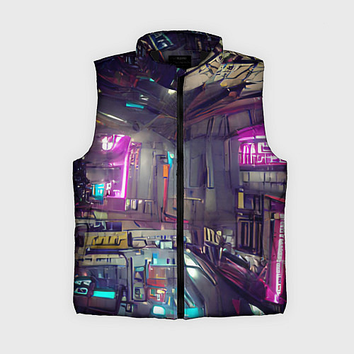 Женский жилет Городской киберпанк / 3D-Черный – фото 1