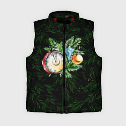 Женский жилет Пока Часы 12 бьют Новогодний Паттерн, цвет: 3D-красный