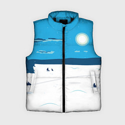 Женский жилет Зимняя рыбалка на озере, цвет: 3D-черный
