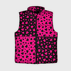 Женский жилет Черно-Розовые сердца