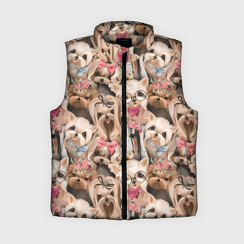 Женский жилет Паттерн йорки / 3D-Светло-серый – фото 1