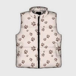 Женский жилет Бежевый паттерн лапки