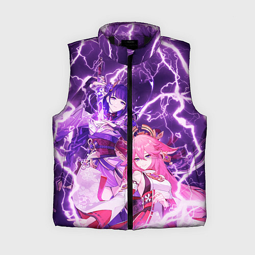 Женский жилет Genshin Impact - Яэ и Эи / 3D-Черный – фото 1