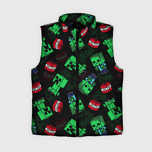 Женский жилет Майнкрафт Minecraft / 3D-Черный – фото 1
