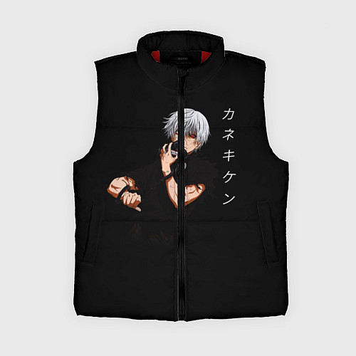 Женский жилет Токийский Гуль снимает маску Иероглифы / 3D-Красный – фото 1