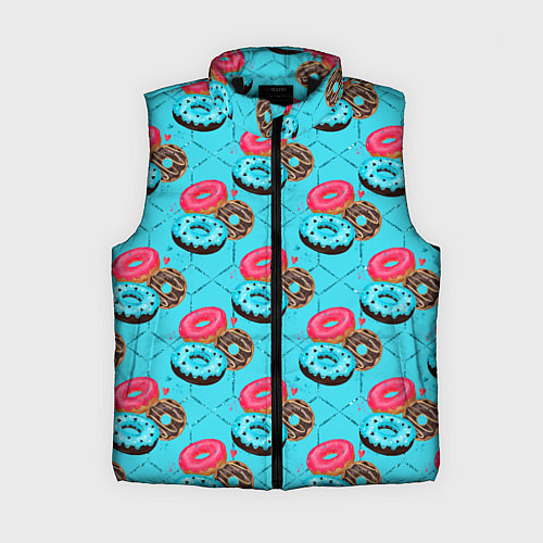 Женский жилет Яркие пончики / 3D-Черный – фото 1