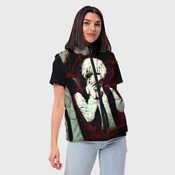 Женский жилет Токийский Гуль и Брызги Аниме Ghoul, цвет: 3D-красный — фото 2