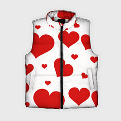 Женский жилет Красные сердечки Heart, цвет: 3D-красный