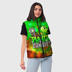 Женский жилет Plants vs Zombies горохострел и зомби, цвет: 3D-красный — фото 2