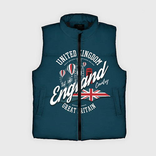 Женский жилет Англия England / 3D-Черный – фото 1