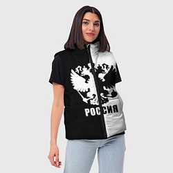 Женский жилет РОССИЯ чёрно-белое, цвет: 3D-светло-серый — фото 2