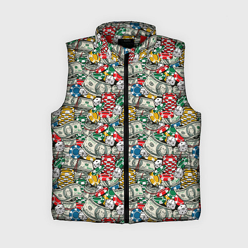 Женский жилет Деньги Казино / 3D-Красный – фото 1