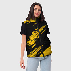 Женский жилет BLACK AND YELLOW GRUNGE ГРАНЖ, цвет: 3D-черный — фото 2