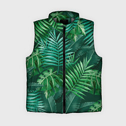 Женский жилет Tropical plants pattern, цвет: 3D-светло-серый