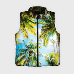 Женский жилет Пальмы под солнцем, цвет: 3D-черный
