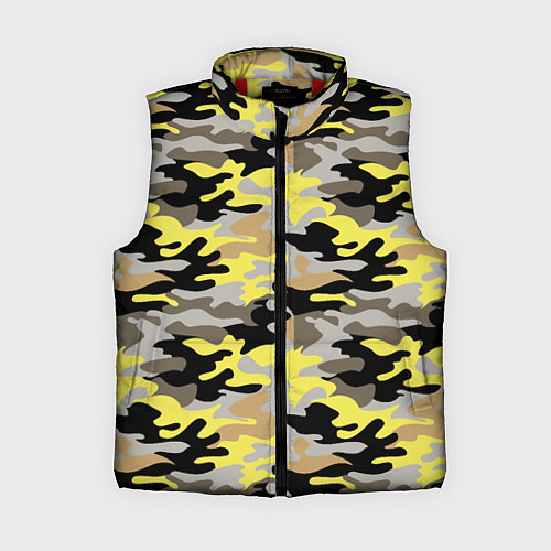 Женский жилет Желтый, Черный, Серый, Модный камуфляж / 3D-Красный – фото 1