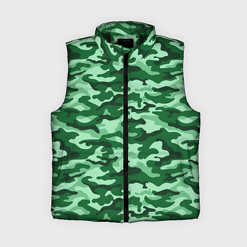 Женский жилет Зеленый монохромный камуфляж / 3D-Черный – фото 1