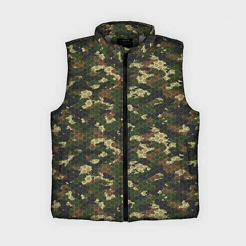 Женский жилет Камуфляж лесной с высокотехнологичной гексагональн / 3D-Светло-серый – фото 1