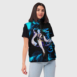 Женский жилет Kamisato Ayato Камисато Аято, цвет: 3D-черный — фото 2